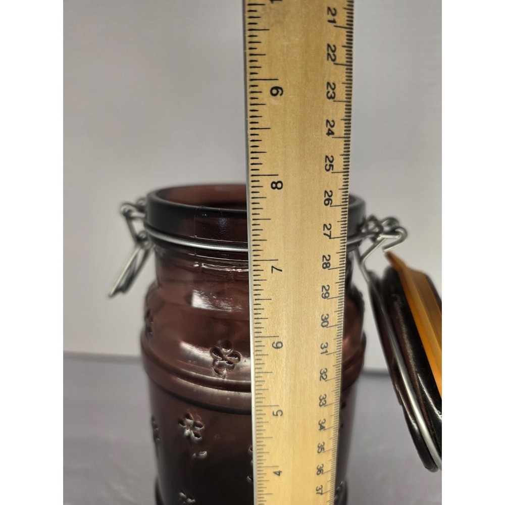 Vintage Amethyst Purple Glass Clamp Lid Canister Oxford Crystal Italy Sweet Shop - Picture 11 of 12